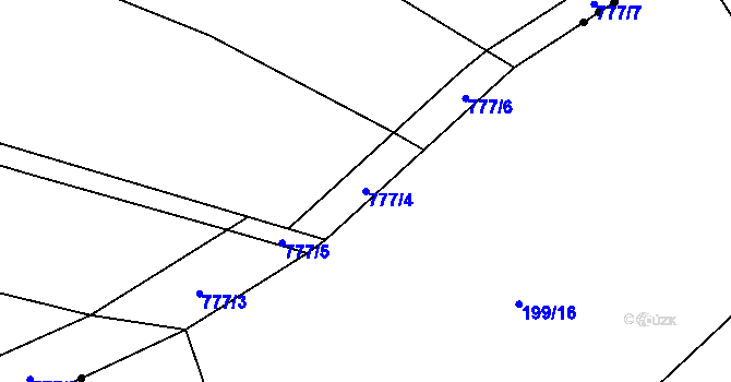 Parcela st. 777/4 v KÚ Cítov, Katastrální mapa