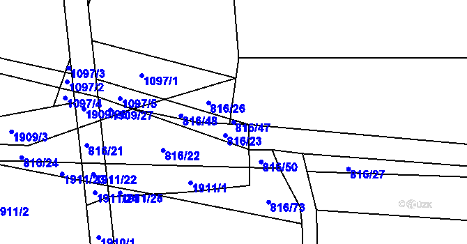Parcela st. 816/47 v KÚ Cítov, Katastrální mapa
