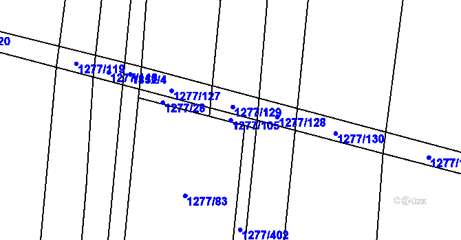 Parcela st. 1277/105 v KÚ Cítov, Katastrální mapa