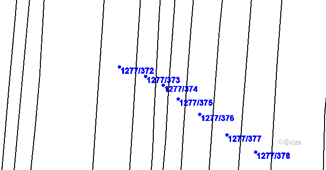 Parcela st. 1277/374 v KÚ Cítov, Katastrální mapa