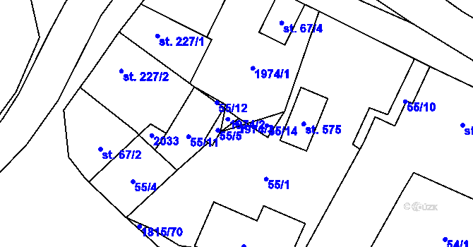 Parcela st. 1974/3 v KÚ Cítov, Katastrální mapa