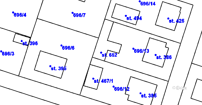 Parcela st. 652 v KÚ Cítov, Katastrální mapa