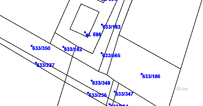 Parcela st. 633/565 v KÚ Cítov, Katastrální mapa