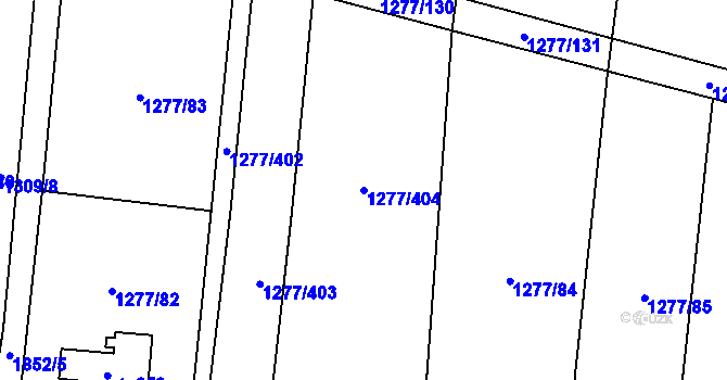 Parcela st. 1277/404 v KÚ Cítov, Katastrální mapa