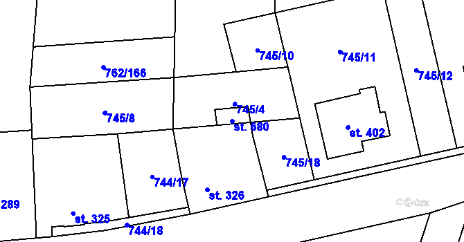Parcela st. 680 v KÚ Cítov, Katastrální mapa