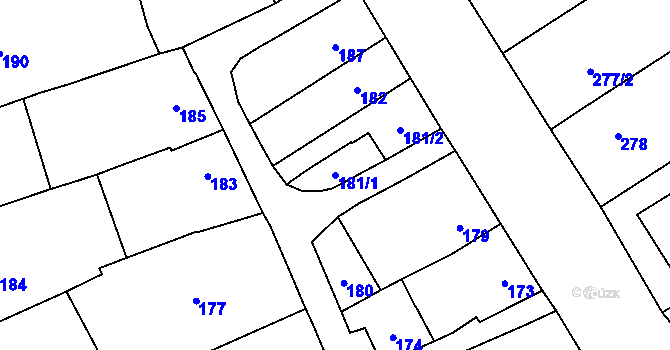Parcela st. 181/1 v KÚ Citov, Katastrální mapa