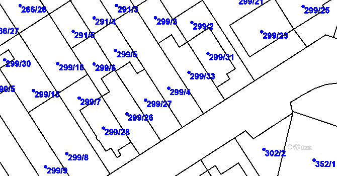 Parcela st. 299/4 v KÚ Citov, Katastrální mapa