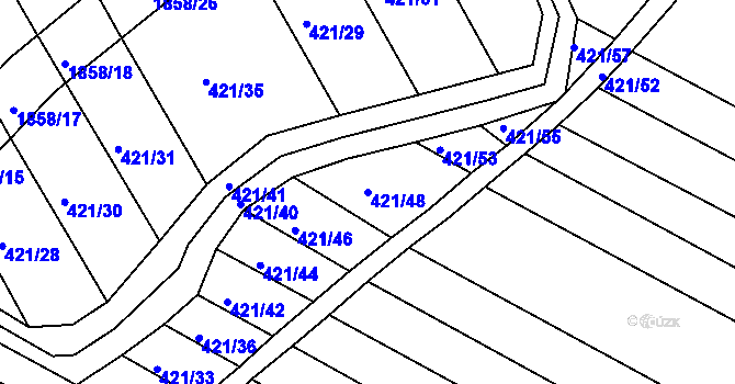 Parcela st. 421/48 v KÚ Citov, Katastrální mapa