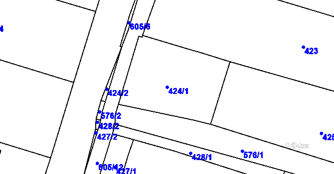 Parcela st. 424/1 v KÚ Citov, Katastrální mapa