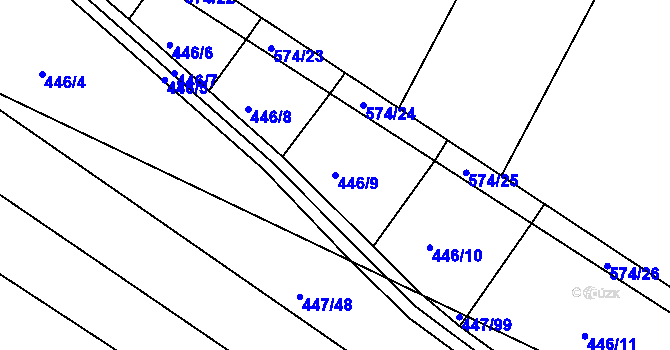Parcela st. 446/9 v KÚ Citov, Katastrální mapa
