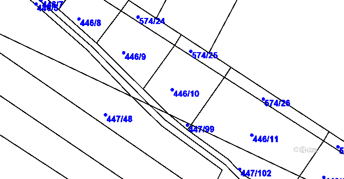 Parcela st. 446/10 v KÚ Citov, Katastrální mapa