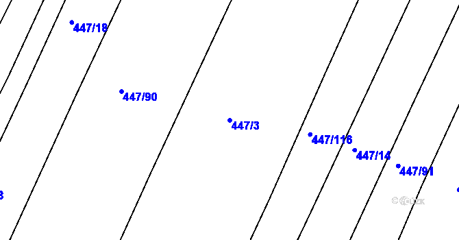 Parcela st. 447/3 v KÚ Citov, Katastrální mapa