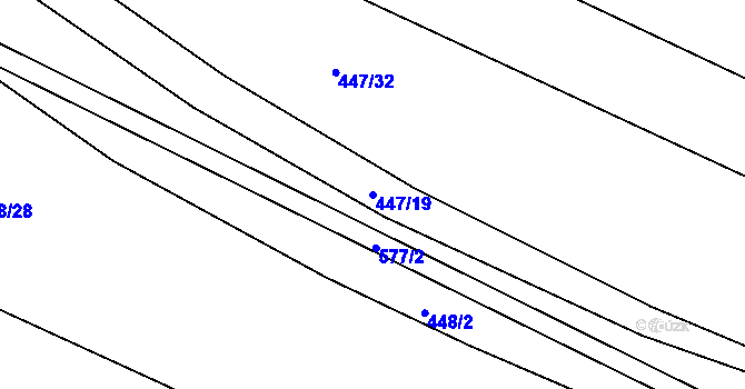 Parcela st. 447/19 v KÚ Citov, Katastrální mapa