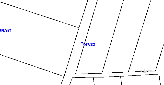 Parcela st. 447/22 v KÚ Citov, Katastrální mapa