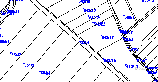 Parcela st. 557/1 v KÚ Citov, Katastrální mapa