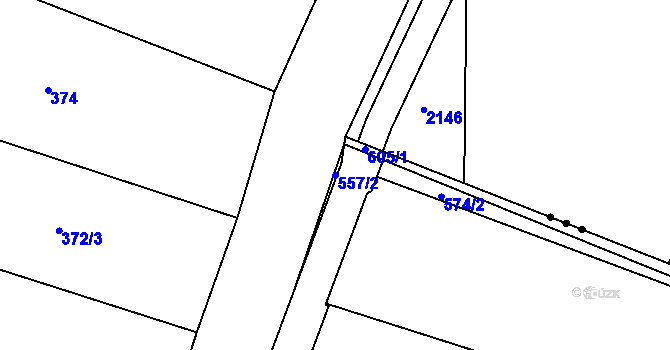 Parcela st. 557/2 v KÚ Citov, Katastrální mapa