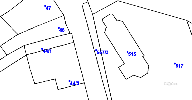 Parcela st. 557/3 v KÚ Citov, Katastrální mapa