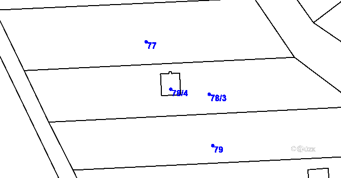 Parcela st. 78/4 v KÚ Citov, Katastrální mapa