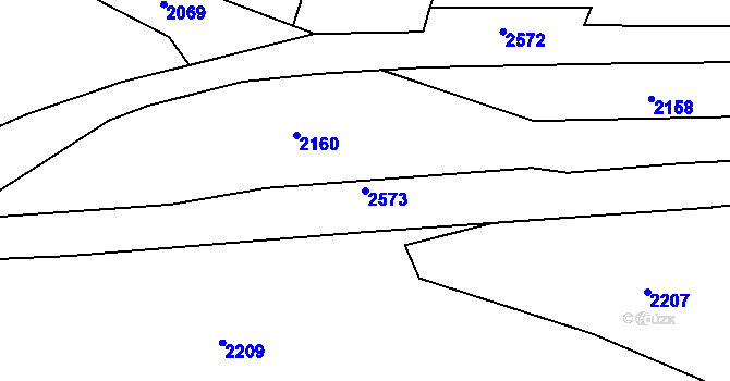 Parcela st. 2573 v KÚ Cizkrajov, Katastrální mapa
