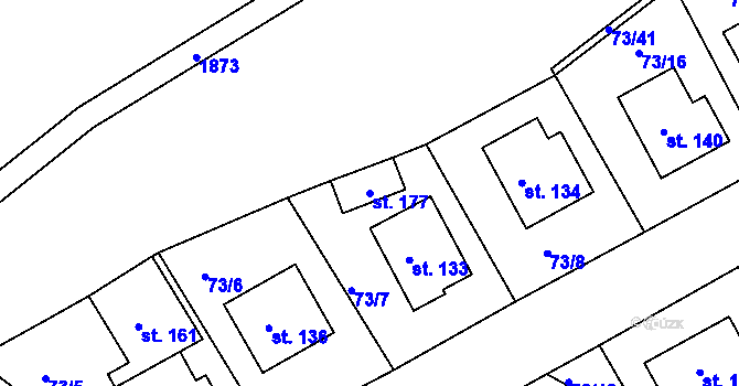 Parcela st. 177 v KÚ Cizkrajov, Katastrální mapa