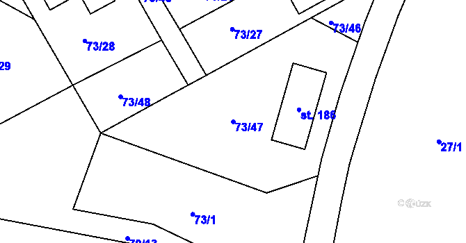 Parcela st. 73/47 v KÚ Cizkrajov, Katastrální mapa