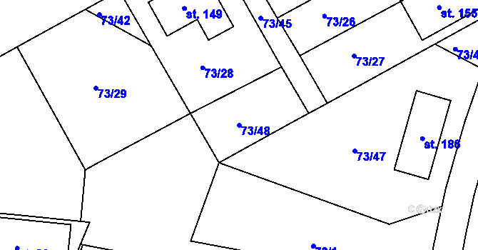 Parcela st. 73/48 v KÚ Cizkrajov, Katastrální mapa