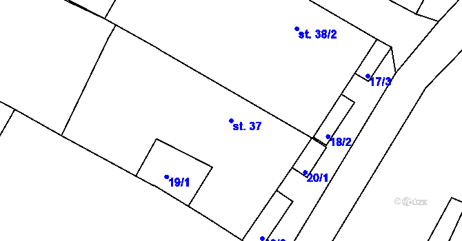 Parcela st. 37 v KÚ Cizkrajov, Katastrální mapa