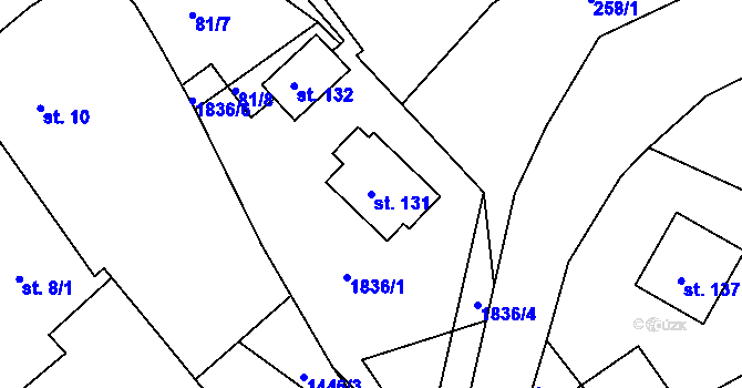 Parcela st. 131 v KÚ Cizkrajov, Katastrální mapa