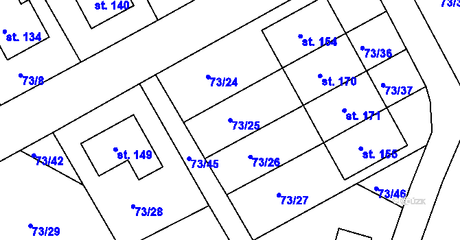 Parcela st. 73/25 v KÚ Cizkrajov, Katastrální mapa