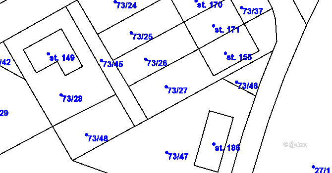 Parcela st. 73/27 v KÚ Cizkrajov, Katastrální mapa