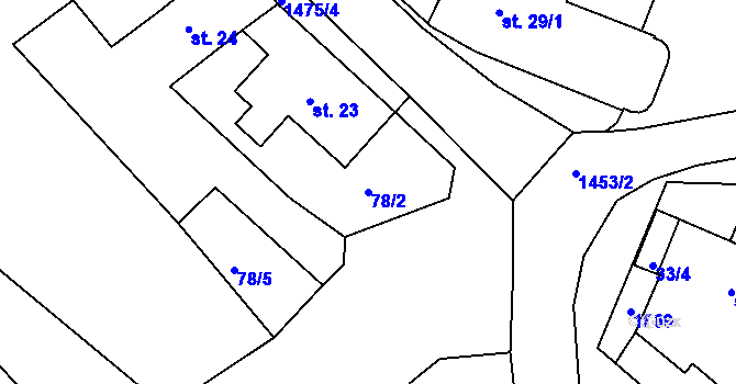 Parcela st. 78/2 v KÚ Cizkrajov, Katastrální mapa