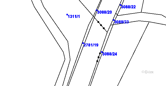 Parcela st. 2781/19 v KÚ Cizkrajov, Katastrální mapa