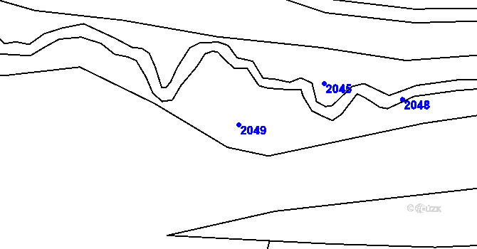 Parcela st. 2049 v KÚ Mutná, Katastrální mapa