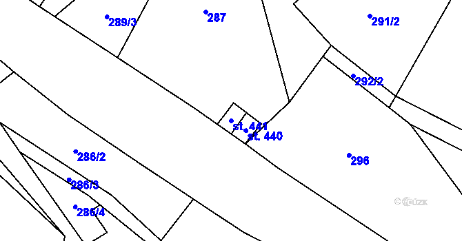 Parcela st. 441 v KÚ Cotkytle, Katastrální mapa