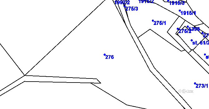Parcela st. 276 v KÚ Cotkytle, Katastrální mapa