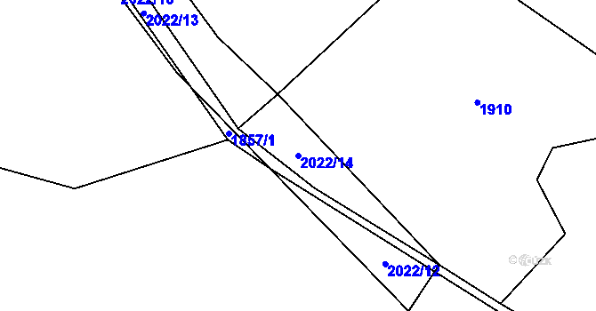 Parcela st. 2022/14 v KÚ Cotkytle, Katastrální mapa