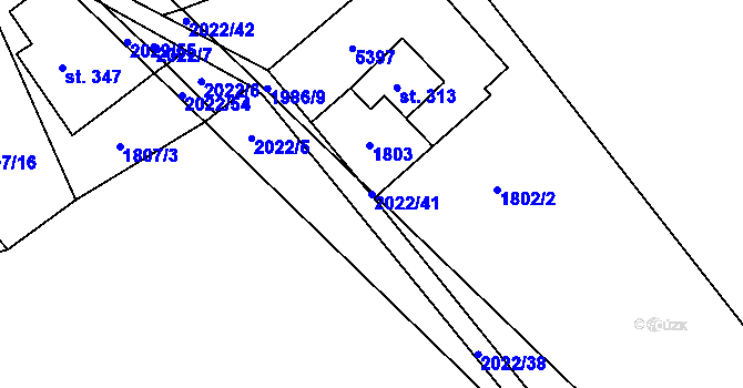 Parcela st. 2022/41 v KÚ Cotkytle, Katastrální mapa