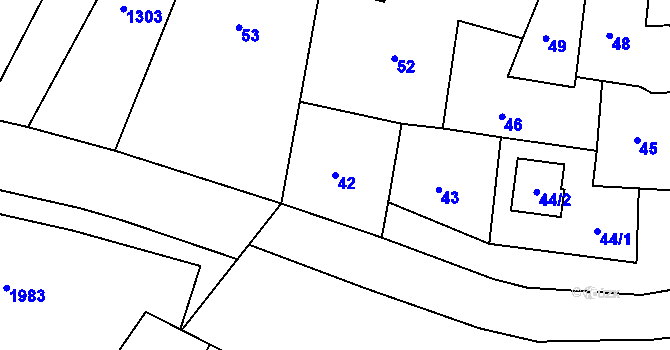 Parcela st. 42 v KÚ Crhov u Olešnice, Katastrální mapa