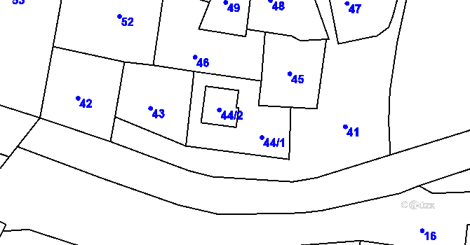 Parcela st. 44 v KÚ Crhov u Olešnice, Katastrální mapa