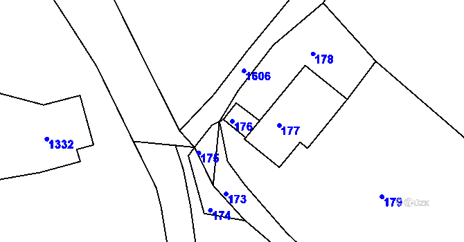 Parcela st. 176 v KÚ Crhov u Olešnice, Katastrální mapa