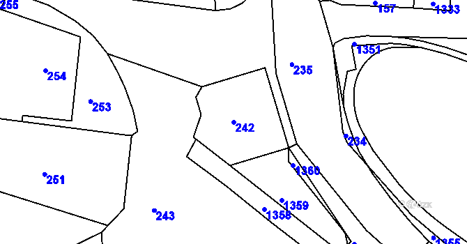 Parcela st. 242 v KÚ Crhov u Olešnice, Katastrální mapa