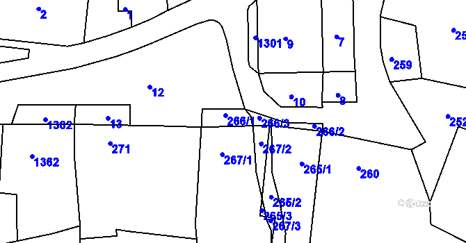 Parcela st. 266 v KÚ Crhov u Olešnice, Katastrální mapa