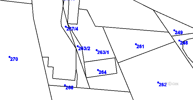 Parcela st. 263/1 v KÚ Crhov u Olešnice, Katastrální mapa