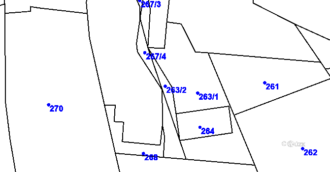 Parcela st. 263/2 v KÚ Crhov u Olešnice, Katastrální mapa