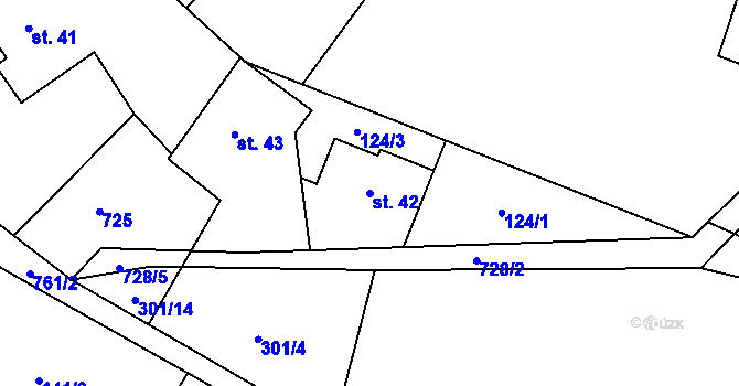 Parcela st. 42 v KÚ Crhov, Katastrální mapa