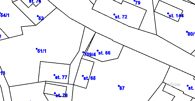 Parcela st. 66 v KÚ Crhov, Katastrální mapa