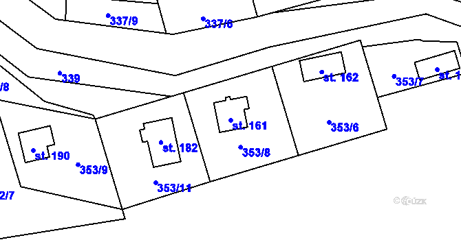 Parcela st. 161 v KÚ Crhov, Katastrální mapa