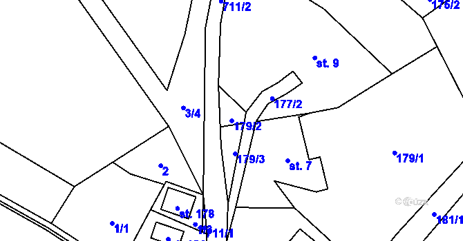 Parcela st. 179/2 v KÚ Crhov, Katastrální mapa