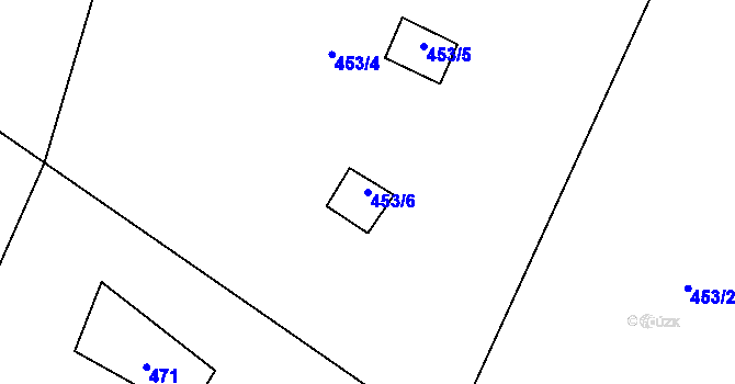 Parcela st. 453/6 v KÚ Crhov, Katastrální mapa