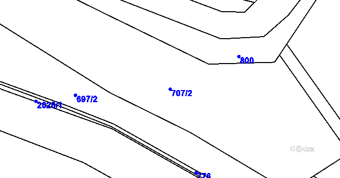 Parcela st. 707/2 v KÚ Crhov, Katastrální mapa